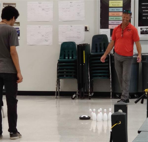 student bowling